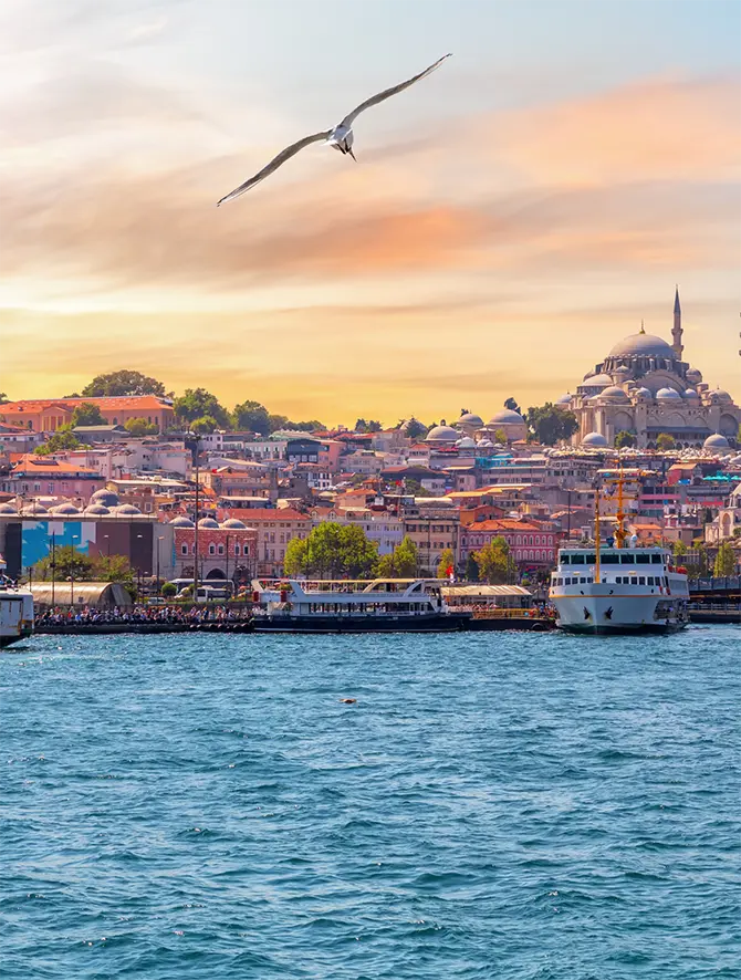 Blick auf den Hafen von Istanbul